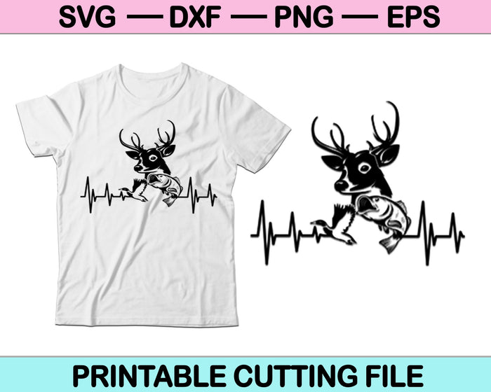 Duck Dear And Fish Heartbeat SVG PNG Digital Cutting Files Duck Dear And Fish Heartbeat SVG PNG Digital Cutting Files