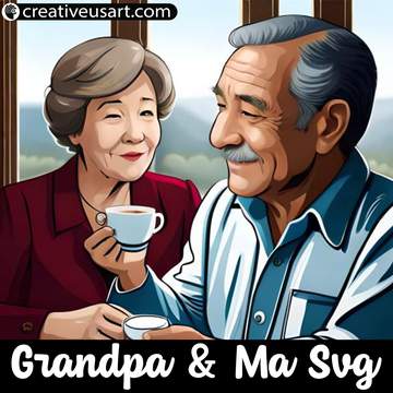 Abuelo y mamá SVG 