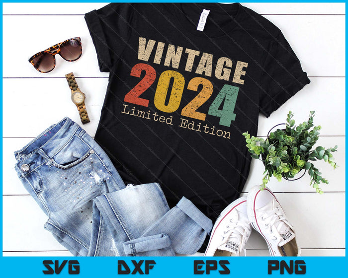 01 Year Old Gifts Vintage 2024 Limited Edition 1st Birthday SVG PNG Digital Printable Files