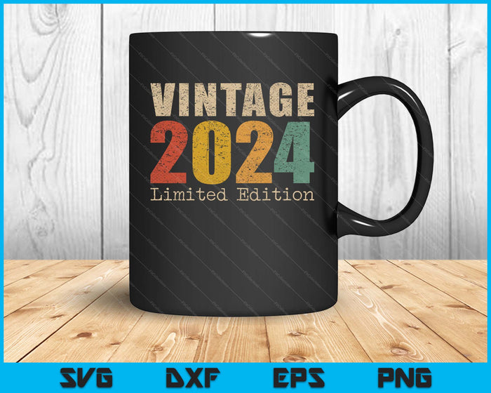 01 Year Old Gifts Vintage 2024 Limited Edition 1st Birthday SVG PNG Digital Printable Files