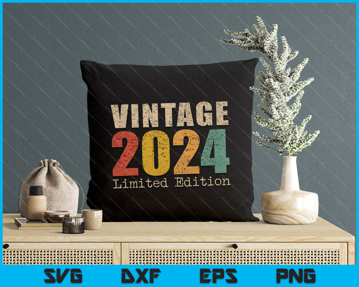 01 Year Old Gifts Vintage 2024 Limited Edition 1st Birthday SVG PNG Digital Printable Files