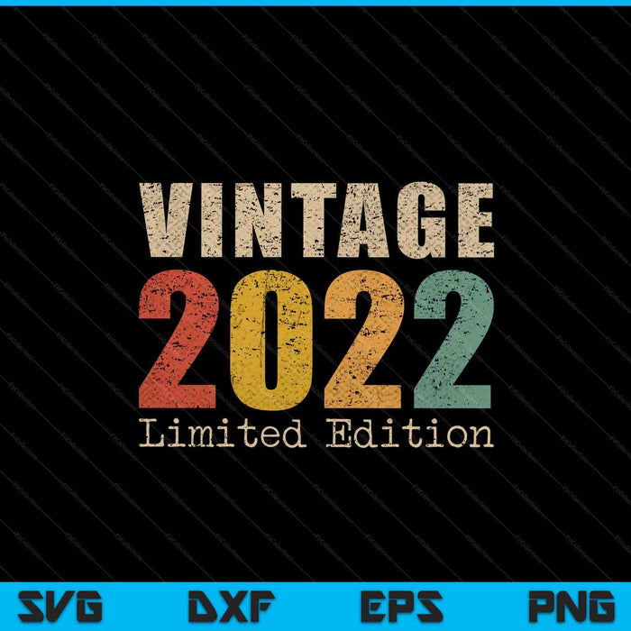 02 year old vintage 2022 limited edition 2nd birthday SVG cut file