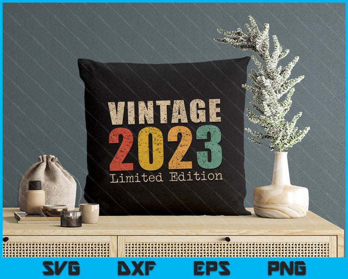 02 Year Old Gifts Vintage 2023 Limited Edition 2nd Birthday SVG PNG Digital Printable Files