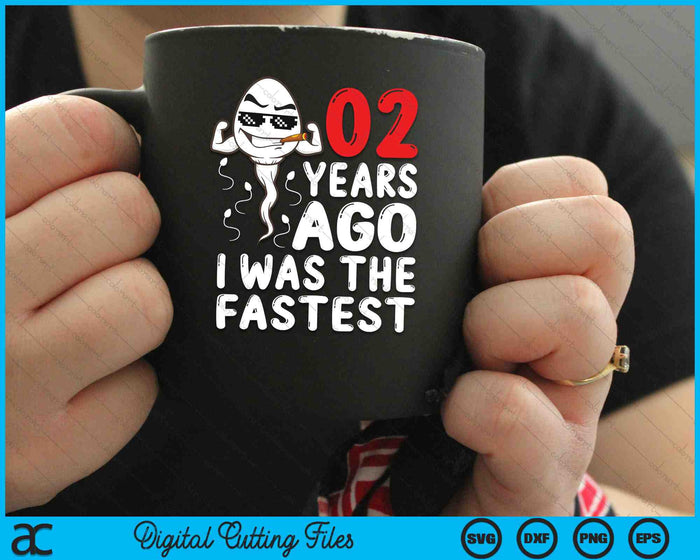 02 Years Ago I Was The Fastest 2nd Birthday SVG PNG Digital Cutting Files