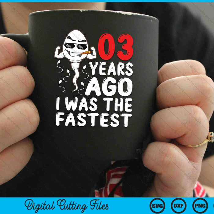03 Years Ago I Was The Fastest 3rd Birthday SVG PNG Digital Cutting Files