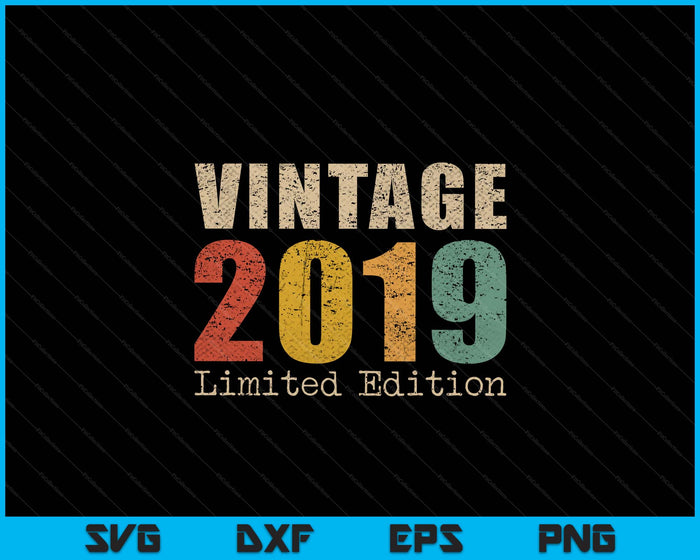 06 Year Old Gifts Vintage 2019 Limited Edition 6th Birthday SVG PNG Digital Printable Files