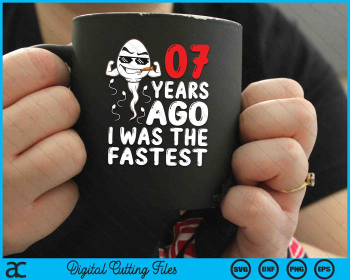 07 Years Ago I Was The Fastest 7th Birthday SVG PNG Digital Cutting Files