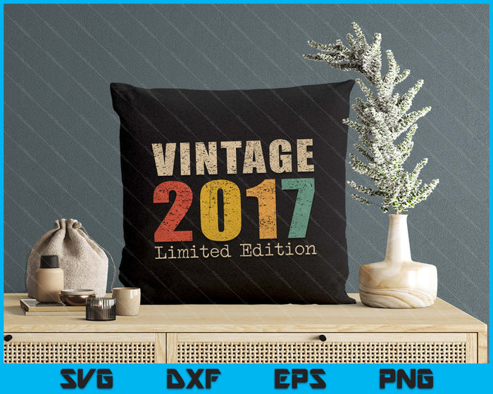 08 Year Old Gifts Vintage 2017 Limited Edition 8th Birthday SVG PNG Digital Printable Files