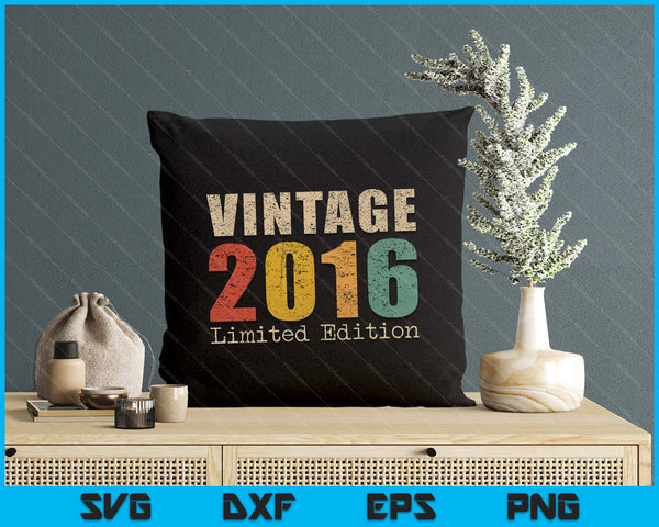 09 Year Old Gifts Vintage 2016 Limited Edition 9th Birthday SVG PNG Digital Printable Files