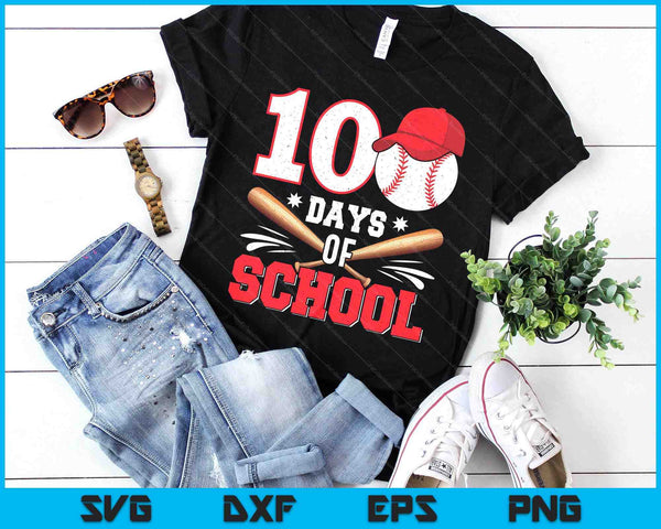 100 Days Of School Baseball 100th Day For Boys Kids SVG PNG Digital Printable Files