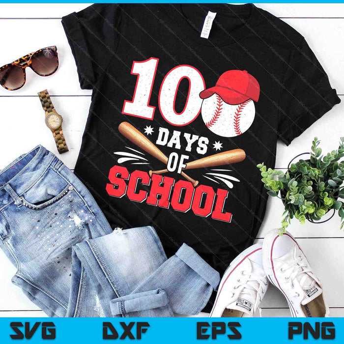 100 Days Of School Baseball 100th Day For Boys Kids SVG PNG Digital Printable Files