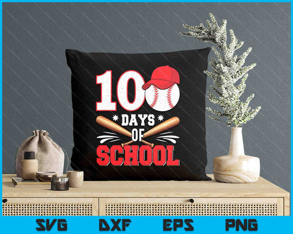 100 Days Of School Baseball 100th Day For Boys Kids SVG PNG Digital Printable Files