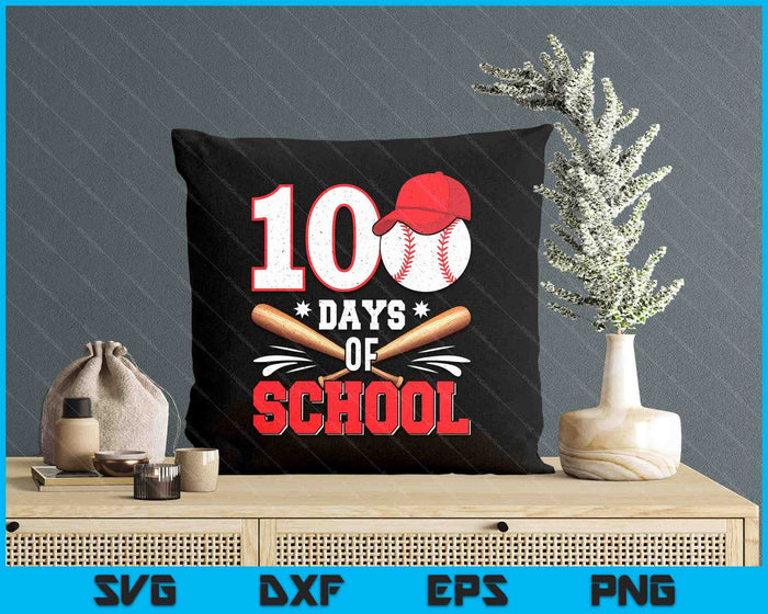 100 Days Of School Baseball 100th Day For Boys Kids SVG PNG Digital Printable Files