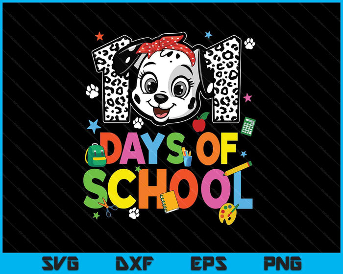 100 Days Of School Dalmatian Dog Boy Kid 100th Day Of School SVG PNG Digital Printable Files