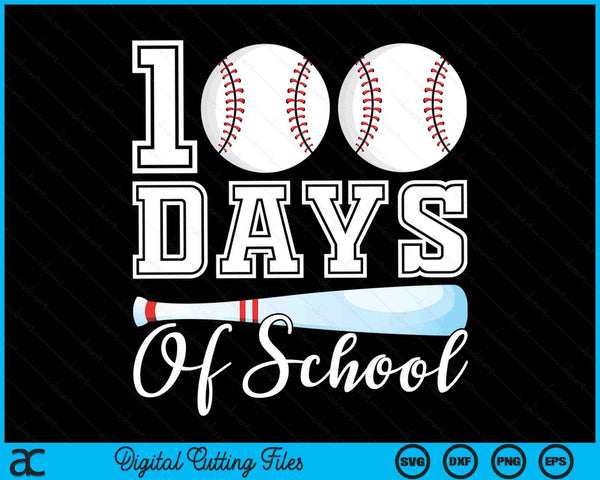 100 dagen school voor 100e dag honkbal student of leraar SVG PNG digitale snijbestanden