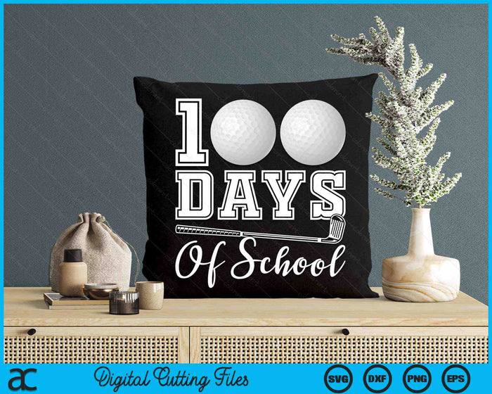 100 dagen school voor 100e dag golfstudent of leraar SVG PNG digitale snijbestanden