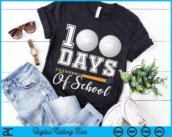 100 Days Of School For 100th Day Hockey Student Or Teacher SVG PNG Digital Cutting Files