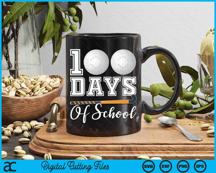 100 Days Of School For 100th Day Hockey Student Or Teacher SVG PNG Digital Cutting Files
