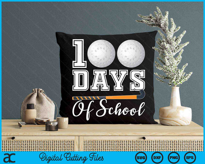 100 dagen school voor 100e dag hockeystudent of leraar SVG PNG digitale snijbestanden