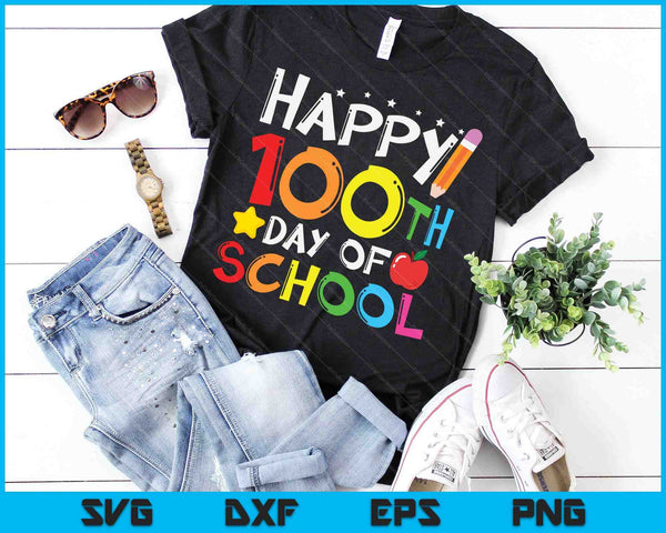 100 Days Of School For Kids Teachers 100 Days Smarter SVG PNG Digital Cutting Files