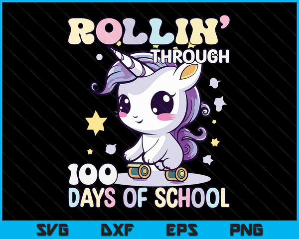 100 Days Of School Girls Teacher 100th Day Unicorn Outfit SVG PNG Digital Cutting Files