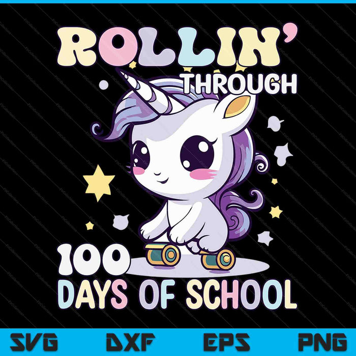 100 days of school girls teacher 100th day unicorn outfit SVG cut file