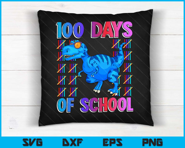 100 dagen schoolshirt T-rex 100 dagen slimmer 100e dag SVG PNG digitale snijbestanden