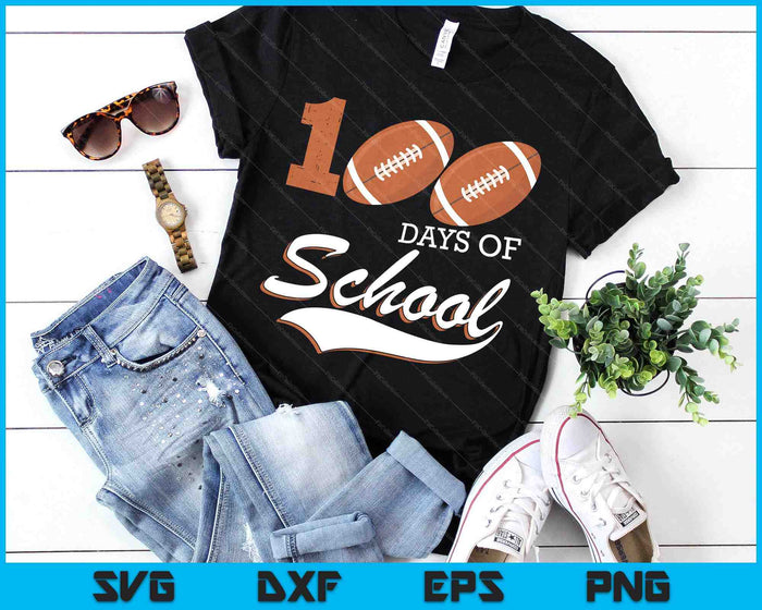 100 Days Of School Sports Game American Football Player SVG PNG Digital Cutting Files