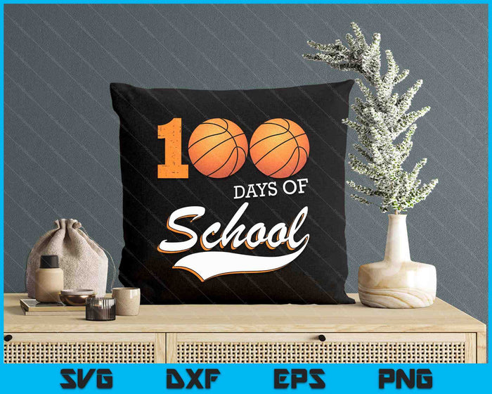 100 Days Of School Sports Game Basketball Player SVG PNG Digital Cutting Files