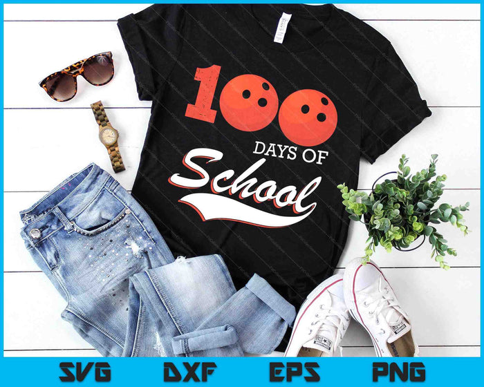 100 Days Of School Sports Game Bowling Player SVG PNG Digital Cutting Files