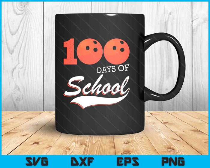 100 Days Of School Sports Game Bowling Player SVG PNG Digital Cutting Files