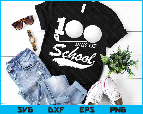 100 Days Of School Sports Game Golf Player Student SVG PNG Digital Cutting Files