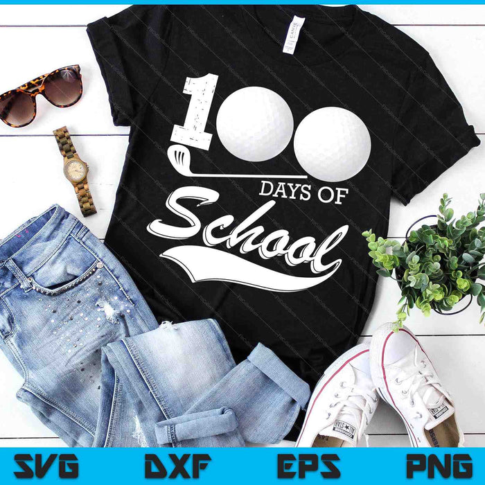 100 Days Of School Sports Game Golf Player Student SVG PNG Digital Cutting Files