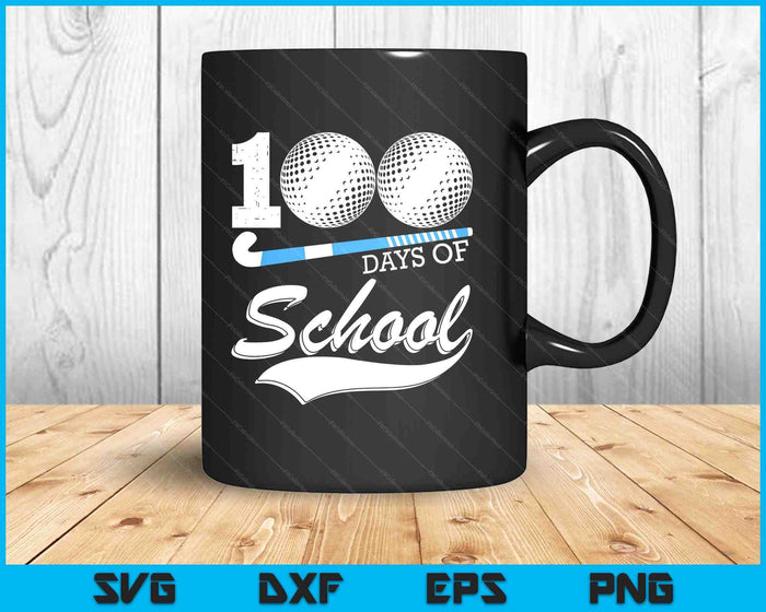 100 Days Of School Sports Game Hockey Player SVG PNG Digital Cutting Files