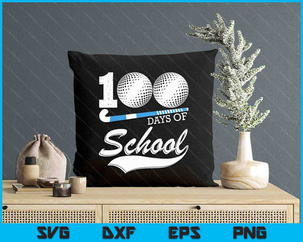 100 Days Of School Sports Game Hockey Player SVG PNG Digital Cutting Files