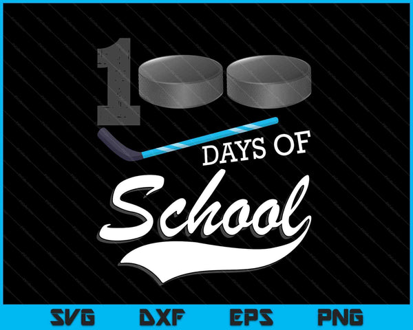 100 days of school sports game ice hockey player SVG cut file