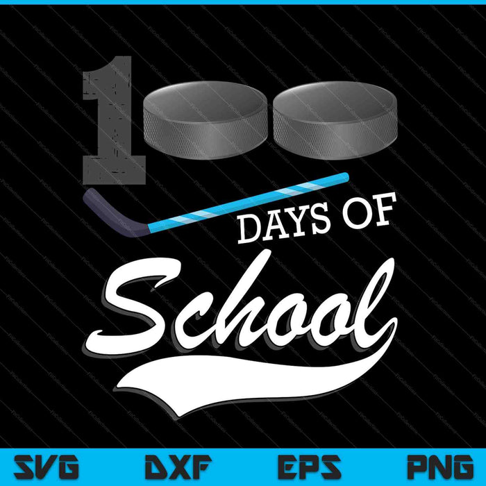 100 days of school sports game ice hockey player SVG cut file