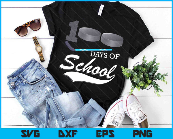 100 Days Of School Sports Game Ice Hockey Player SVG PNG Digital Cutting Files