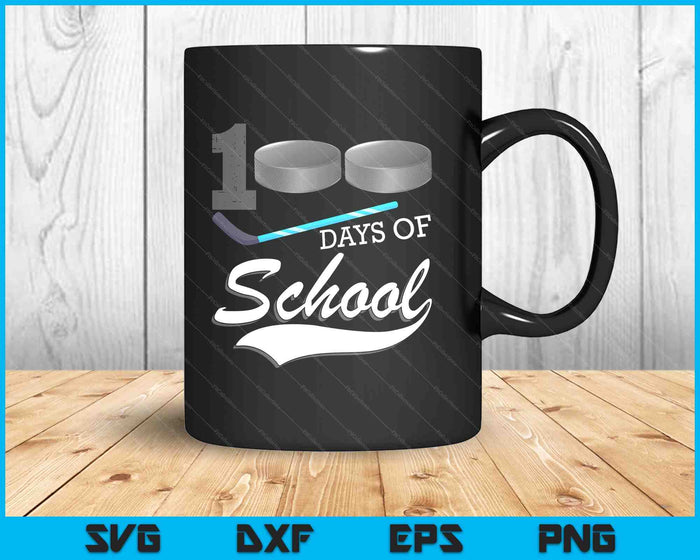 100 Days Of School Sports Game Ice Hockey Player SVG PNG Digital Cutting Files