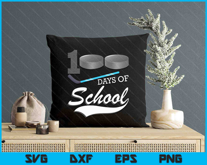 100 Days Of School Sports Game Ice Hockey Player SVG PNG Digital Cutting Files