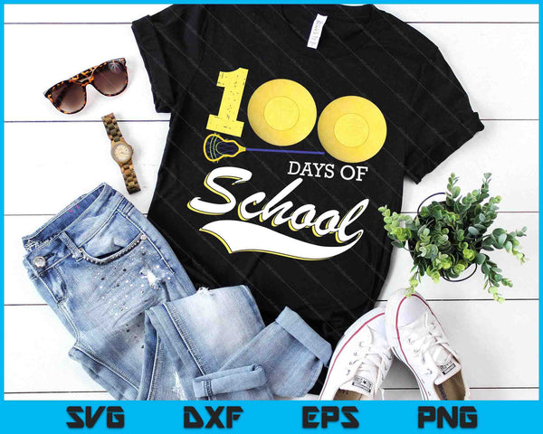 100 Days Of School Sports Game Lacrosse Player SVG PNG Digital Cutting Files