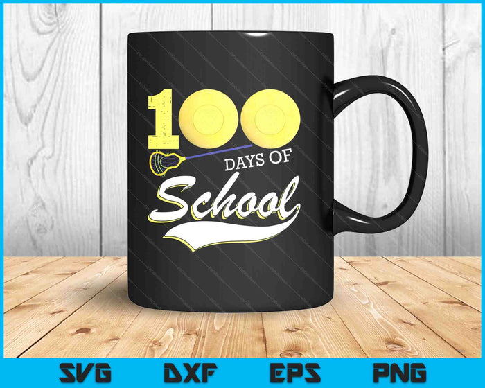 100 Days Of School Sports Game Lacrosse Player SVG PNG Digital Cutting Files