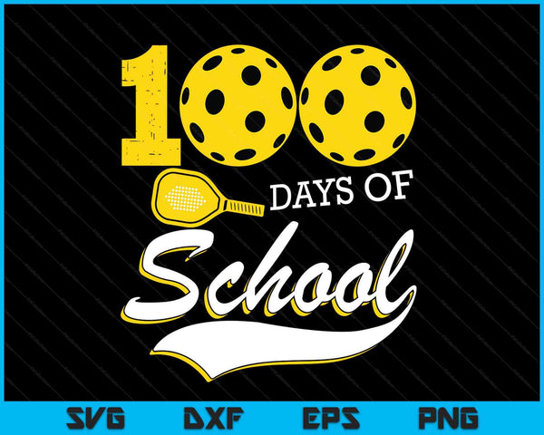 100 days of school sports game pickleball player SVG cut file