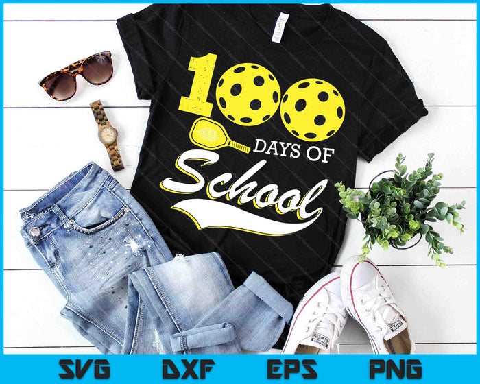 100 Days Of School Sports Game Pickleball Player SVG PNG Digital Cutting Files