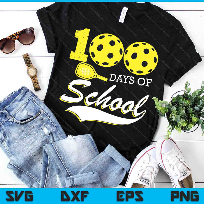 100 Days Of School Sports Game Pickleball Player SVG PNG Digital Cutting Files