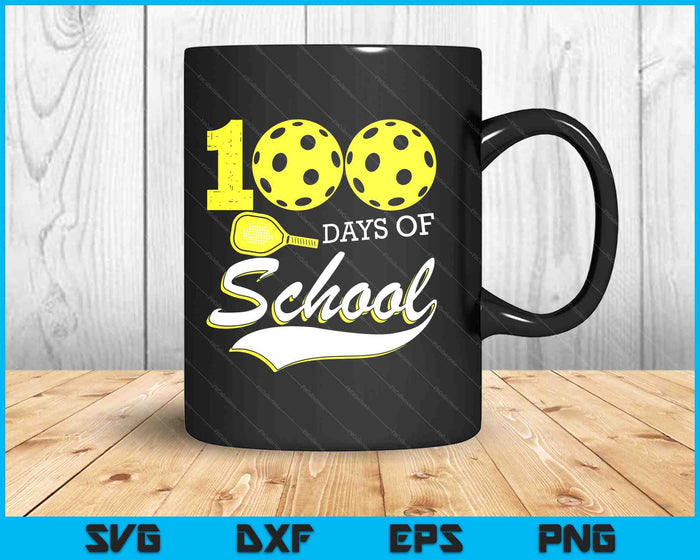 100 Days Of School Sports Game Pickleball Player SVG PNG Digital Cutting Files