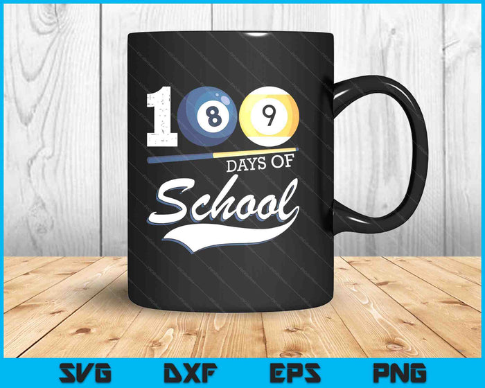 100 Days Of School Sports Game Pool Ball Player SVG PNG Digital Cutting Files