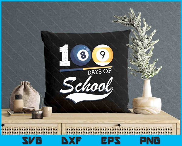 100 Days Of School Sports Game Pool Ball Player SVG PNG Digital Cutting Files