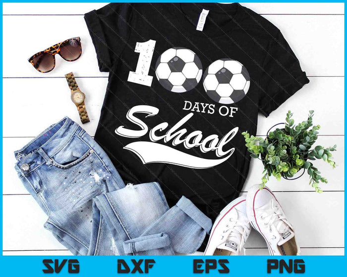 100 Days Of School Sports Game Soccer Player SVG PNG Digital Cutting Files