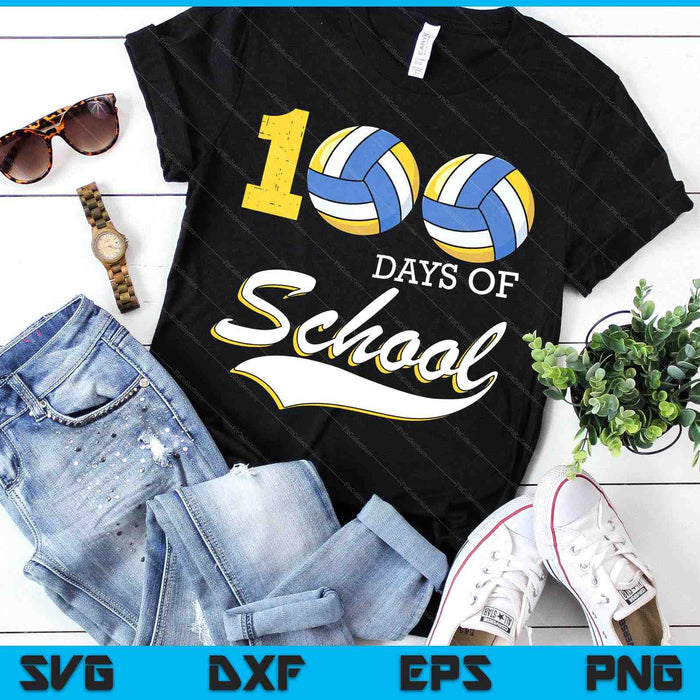 100 Days Of School Sports Game Volleyball Player SVG PNG Digital Cutting Files